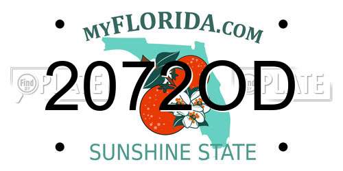 2072OD Florida License Plate
