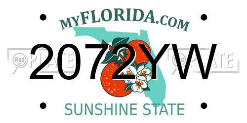 2072YW Florida License Plate