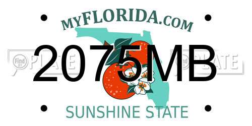 2075MB Florida License Plate