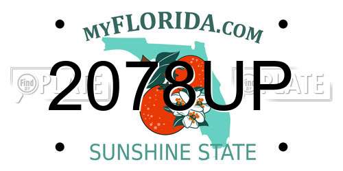 2078UP Florida License Plate