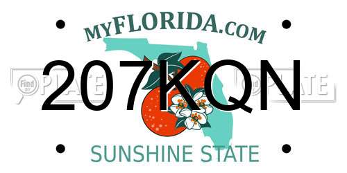 207KQN Florida License Plate