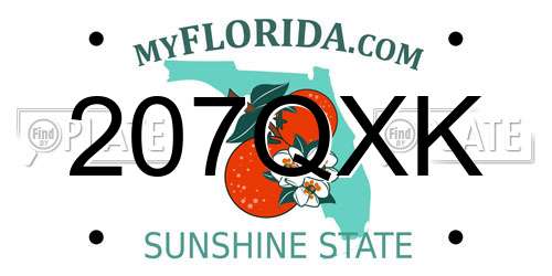 207QXK Florida License Plate