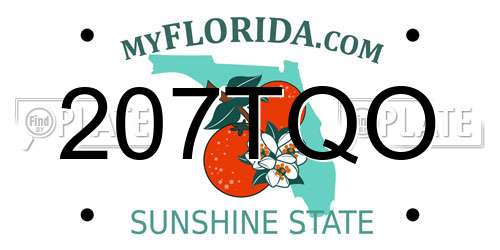207TQO Florida License Plate