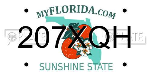 207XQH Florida License Plate