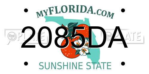 2085DA Florida License Plate