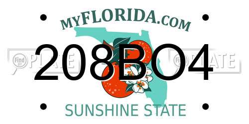 208BO4 Florida License Plate
