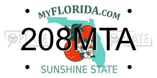 208MTA Florida License Plate
