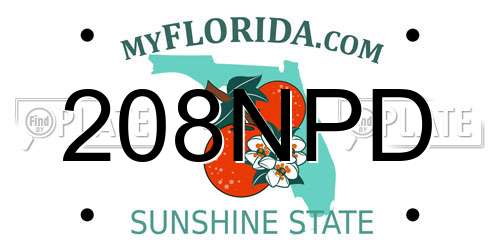 208NPD Florida License Plate