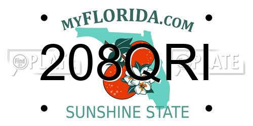 208QRI Florida License Plate