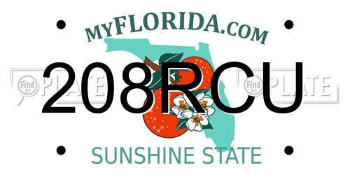208RCU Florida License Plate