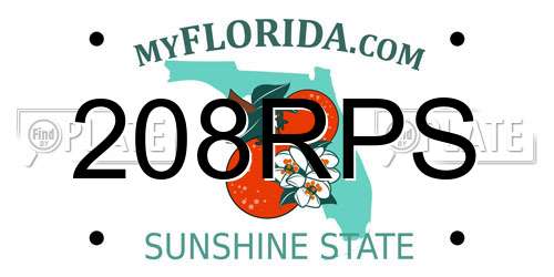 208RPS Florida License Plate