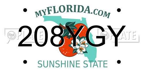 208YGY Florida License Plate