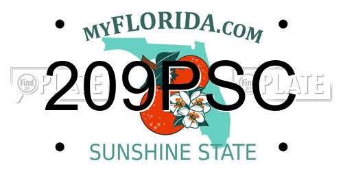 209PSC Florida License Plate