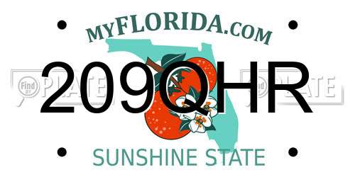 209QHR Florida License Plate