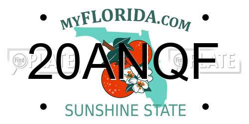 20ANQF Florida License Plate