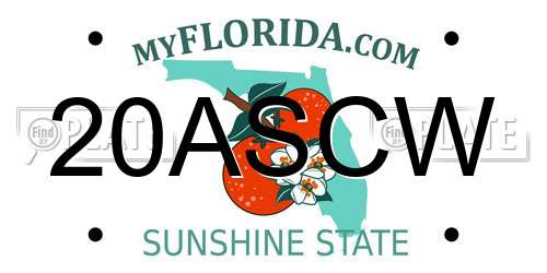 20ASCW Florida License Plate