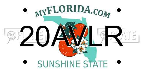 20AVLR Florida License Plate