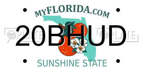 20BHUD Florida License Plate