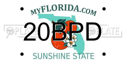 20BPD Florida License Plate
