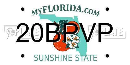 20BPVP Florida License Plate