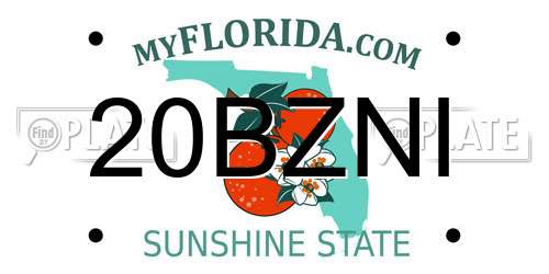 20BZNI Florida License Plate