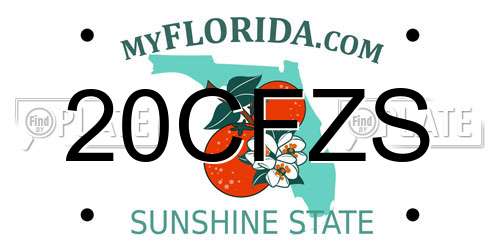 20CFZS Florida License Plate