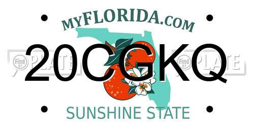 20CGKQ Florida License Plate