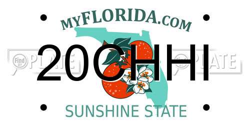 20CHHI Florida License Plate