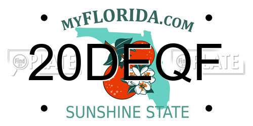 20DEQF Florida License Plate