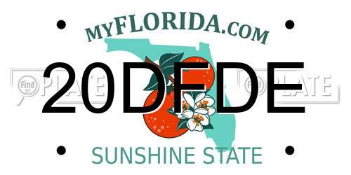 20DFDE Florida License Plate