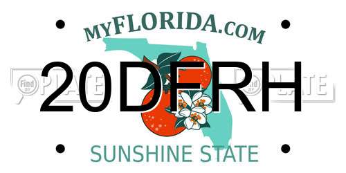 20DFRH Florida License Plate