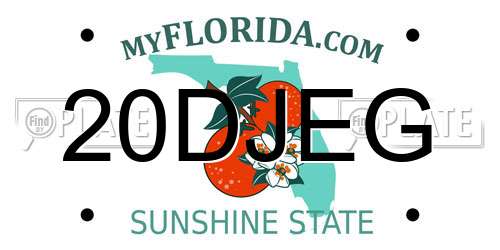 20DJEG Florida License Plate