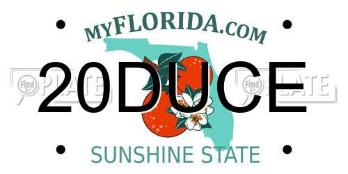 20DUCE Florida License Plate