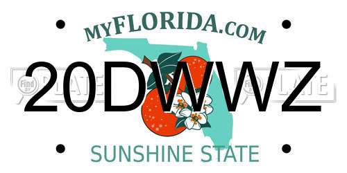 20DWWZ Florida License Plate