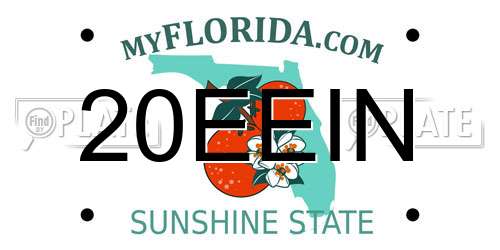 20EEIN Florida License Plate
