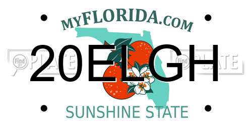 20ELGH Florida License Plate