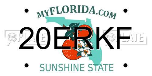 20ERKF Florida License Plate