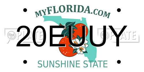 20EUUY Florida License Plate