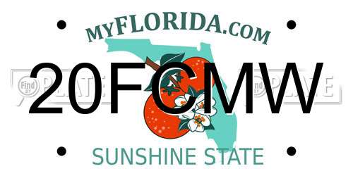 20FCMW Florida License Plate