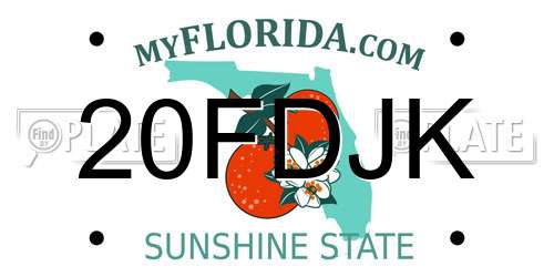 20FDJK Florida License Plate