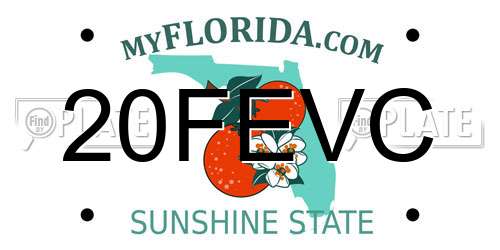 20FEVC Florida License Plate