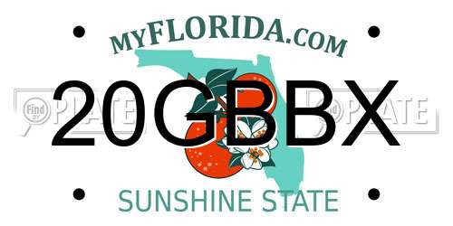 20GBBX Florida License Plate