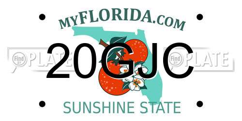 20GJC Florida License Plate
