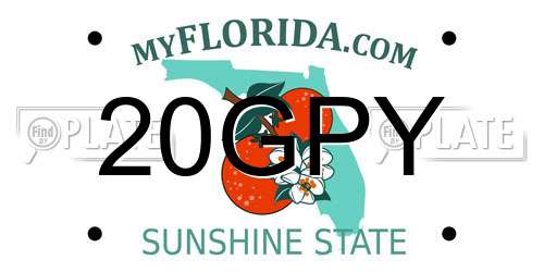 20GPY Florida License Plate