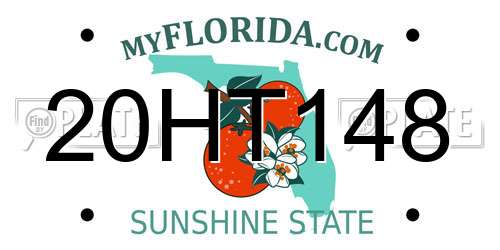 20HT148 Florida License Plate