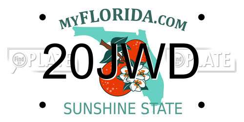 20JWD Florida License Plate