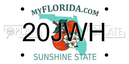 20JWH Florida License Plate