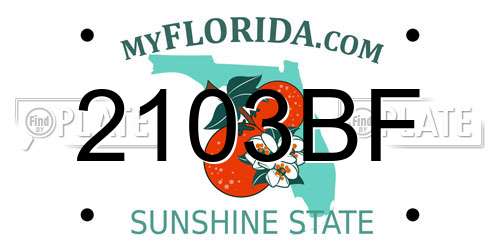2103BF Florida License Plate