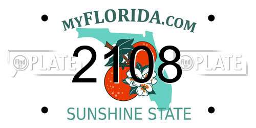 2108 Florida License Plate
