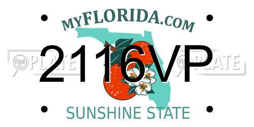 2116VP Florida License Plate